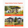 VEVOR Grill Gazebo, 8 x 5 ft Double-Tiered Top, BBQ Gazebo with Extra Awning, Powder-Coated Steel Patio Grill Shelter with 2 Side Shelves, Bottle Opener & Hooks, Outdoor Grilling Canopy for Garden