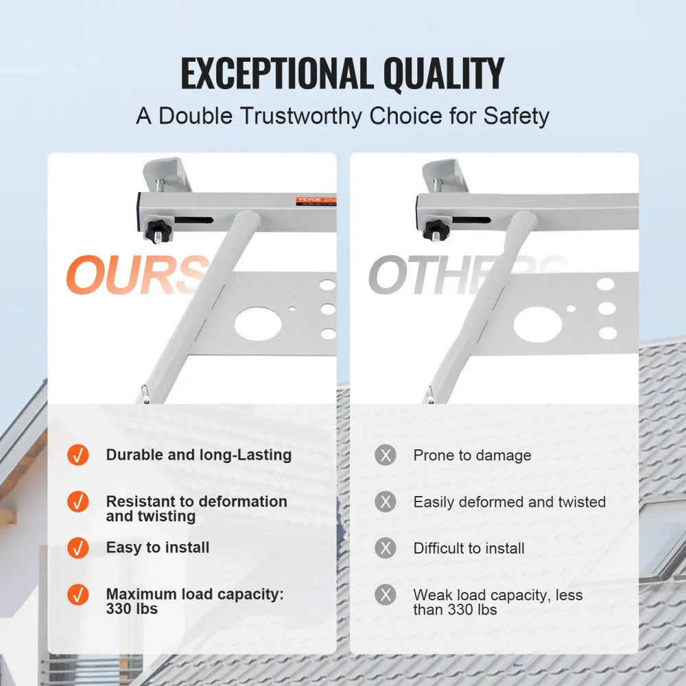 VEVOR Ladder Stabilizer, Adjustable Feet Extension Ladder Standoff, Heavy Duty Wall Ladder Accessories for Roof Gutter, Easy to Use & Wide Adaptability & Anti-slip Rubber Feet, 330 lbs Weight Rating
