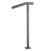 VEVOR Handrails for Outdoor Steps, 1-2 Step Stair Hand Rail Kit Single Post, Black Round Tube Stair Rails for Seniors, Concrete Steps & Porch & Deck, Heavy-Duty Galvanized Steel Railings w/ Drill Bit