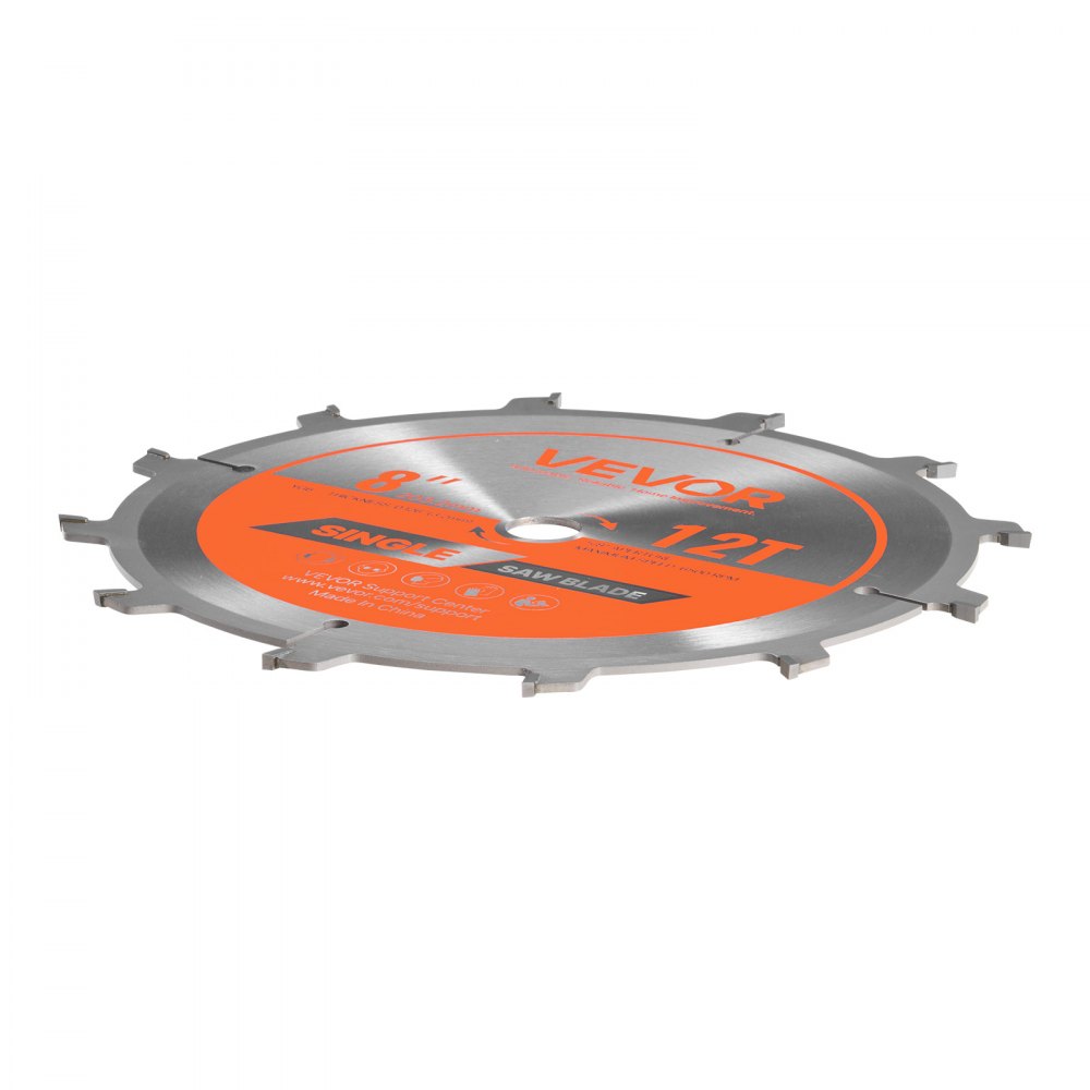 VEVOR Dado Blade Set, 8 inch Diameter, 12 Sharp Alloy Teeth, 5/8 inch Arbor, Fine Finish, Stacking Dado Blades with Chippers and Shims, Noise-Reducing Heat Vents, for Cutting Plywood, OSB, Hardwood