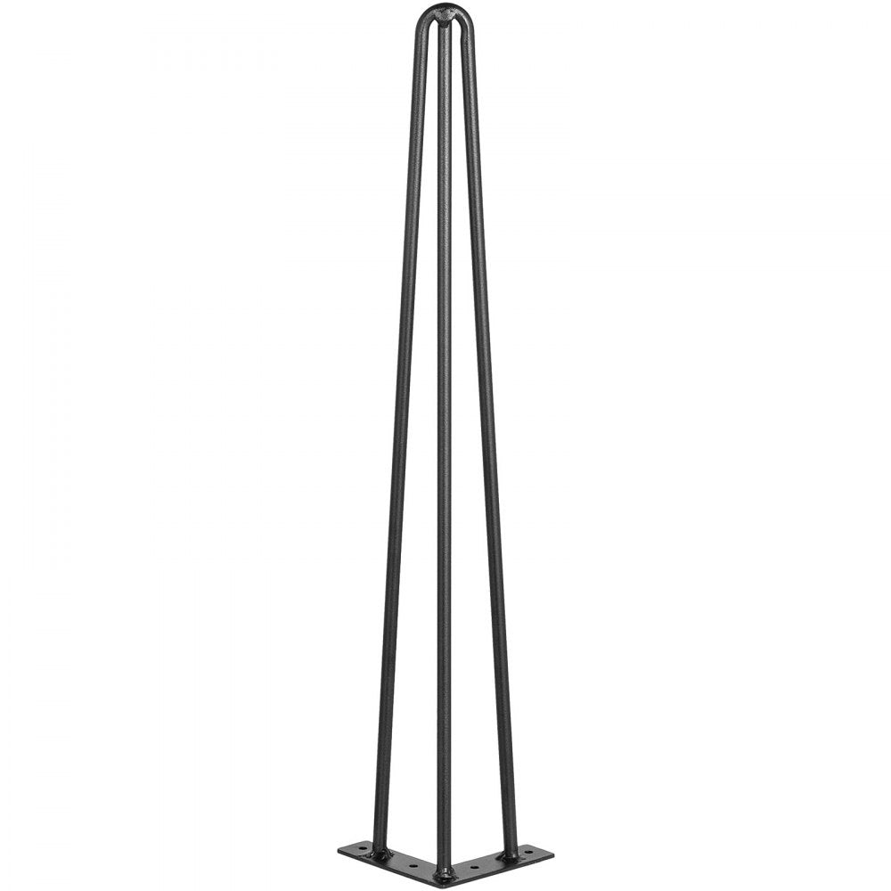 VEVOR Hairpin Table Legs 22\" Black Set of 4 Desk Legs 880lbs Load Capacity (Each 220lbs) Hairpin Desk Legs 3 Rods for Bench Desk Dining End Table Chairs Carbon Steel DIY Heavy Duty Furniture Legs