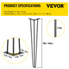 VEVOR Hairpin Table Legs 26\" Black Set of 4 Desk Legs 880lbs Load Capacity (Each 220lbs) Hairpin Desk Legs 3 Rods for Bench Desk Dining End Table Chairs Carbon Steel DIY Heavy Duty Furniture Legs