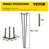 VEVOR Hairpin Table Legs 28" Black Set of 4 Desk Legs 880lbs Load Capacity (Each 220lbs) Hairpin Desk Legs 3 Rods for Bench Desk Dining End Table Chairs Carbon Steel DIY Heavy Duty Furniture Legs