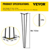 VEVOR Hairpin Table Legs 30\" Black Set of 4 Desk Legs 880lbs Load Capacity (Each 220lbs) Hairpin Desk Legs 3 Rods for Bench Desk Dining End Table Chairs Carbon Steel DIY Heavy Duty Furniture Legs