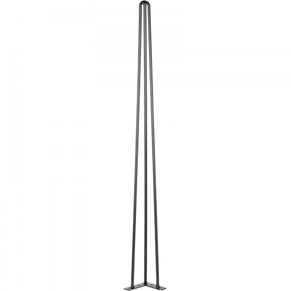 VEVOR Hairpin Table Legs 34\" Black Set of 4 Desk Legs 880lbs Load Capacity (Each 220lbs) Hairpin Desk Legs 3 Rods for Bench Desk Dining End Table Chairs Carbon Steel DIY Heavy Duty Furniture Legs