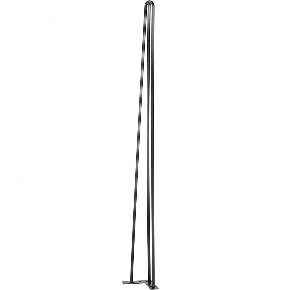 VEVOR Hairpin Table Legs 40\" Black Set of 4 Desk Legs 880lbs Load Capacity (Each 220lbs) Hairpin Desk Legs 3 Rods for Bench Desk Dining End Table Chairs Carbon Steel DIY Heavy Duty Furniture Legs