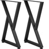 VEVOR Metal Table Legs, 28x18 inch Desk Legs, Set of 2, Heavy Duty Bench Legs, Z Shape Metal Furniture Legs, Wrought Iron Coffee Table Legs, Home DIY for Dining Table with Rubber Floor Protectors, Mat