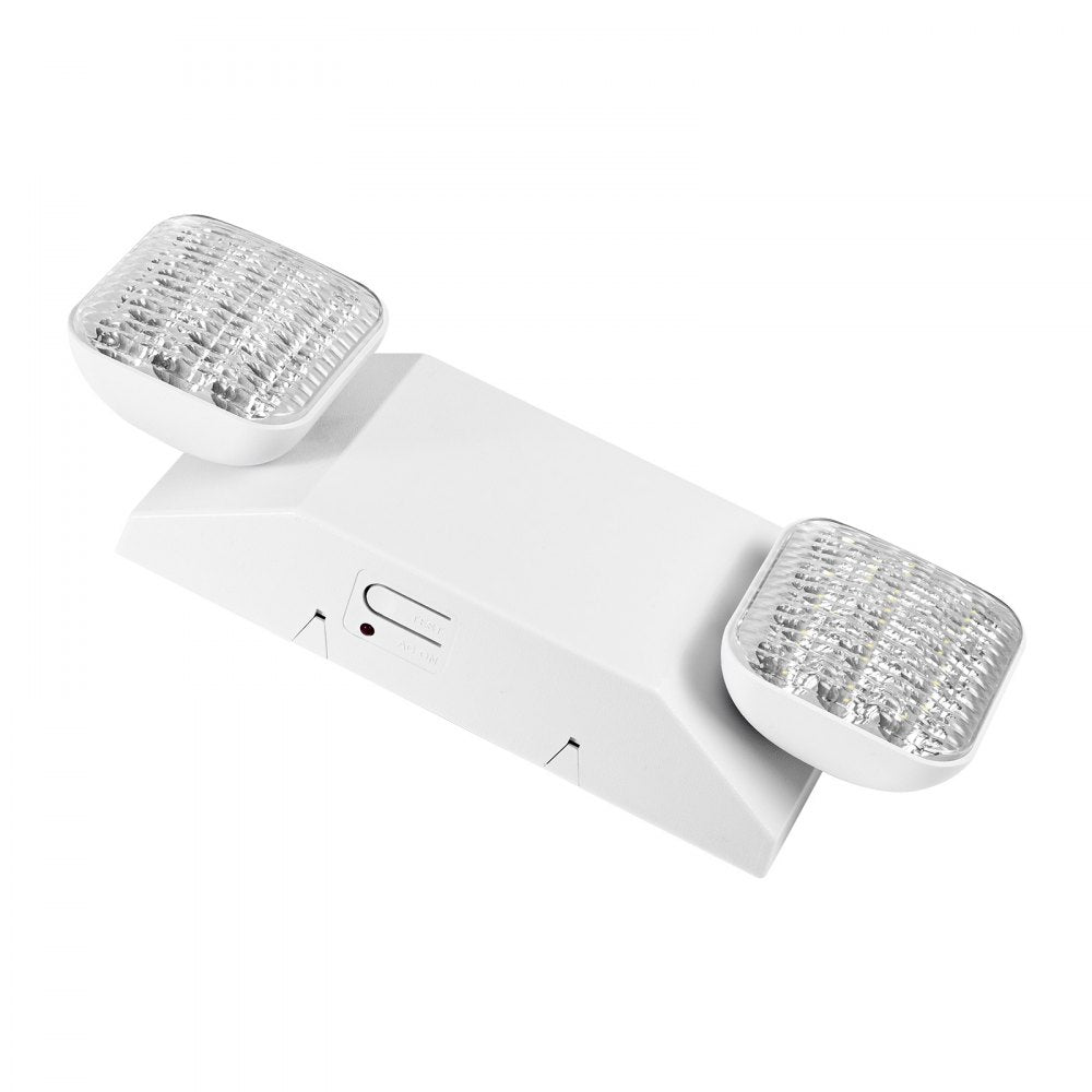 VEVOR 12 Pack Emergency Lights for Business, with Battery Backup, Commercial LED Emergency Exit Lighting Fixtures, AC 120/277V, with Two Square Head Adjustable, 90-Minute Backup, for Business, White