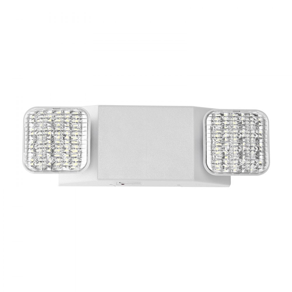 VEVOR 4 Pack Emergency Lights for Business, with Battery Backup, Commercial LED Emergency Exit Lighting Fixtures, AC 120/277V, with Two Square Head Adjustable, 90-Minute Backup, for Business, White