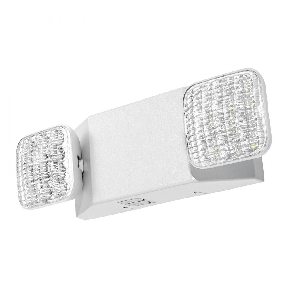 VEVOR 4 Pack Emergency Lights for Business, with Battery Backup, Commercial LED Emergency Exit Lighting Fixtures, AC 120/277V, with Two Square Head Adjustable, 90-Minute Backup, for Business, White