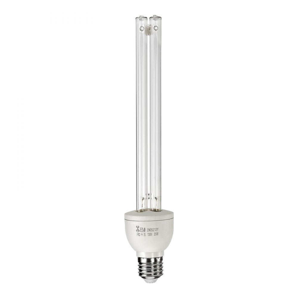 VEVOR UV Light Bulb, 2 Pack, 25W Replacement Ultraviolet UVC Lamp with Ozone, 253.7 nm + 185 nm Wavelength UVO Light Bulb, E27 Universal, for 400 sqft Living Room, Classroom, Office, Restaurant