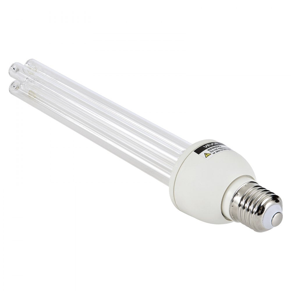 VEVOR UV Light Bulb, 4 Pack, 25W Replacement Ultraviolet UVC Lamp with Ozone, 253.7 nm + 185 nm Wavelength UVO Light Bulb, E27 Universal, for 400 sqft Living Room, Classroom, Office, Restaurant