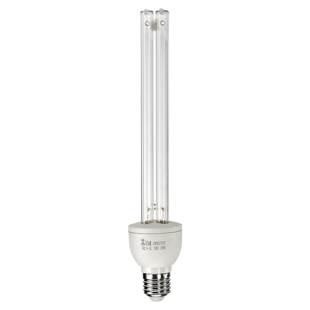 VEVOR UV Light Bulb, 4 Pack, 25W Replacement Ultraviolet UVC Lamp with Ozone, 253.7 nm + 185 nm Wavelength UVO Light Bulb, E27 Universal, for 400 sqft Living Room, Classroom, Office, Restaurant