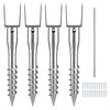 VEVOR No Dig Ground Anchor, 4 Pack 3.94 x 2.76 x 27.56 in DIY Screw in Post Stake, Includes 6 Lag Bolts & a Rebar, U-Shape Heavy Duty Steel Post Holder, Great for Mailbox Posts and Fence Posts