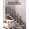 VEVOR Handrails for Outdoor Steps, 1 Step U-Shape Stair Hand Rail Kit Black, Stair Rails for Seniors, Concrete Steps, Porch and Deck, Heavy-Duty Galvanized Steel Stylish Railings w/ Decorative Covers