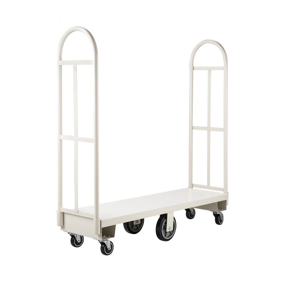 VEVOR U-Boat Platform Truck Dolly, 2000 lbs Load Capacity, Heavy Duty Steel Utility Cart, Industrial Hand Push Truck with Six Wheels and Dual Detachable Handles, for Warehouse, 60 x 16.1 x 59.5 in