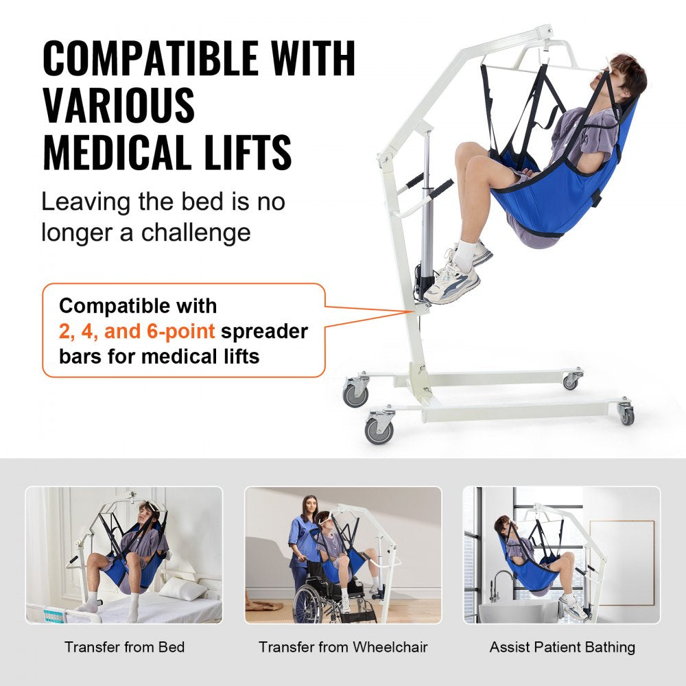 VEVOR Patient Lift Sling with Head Support- Small Size, U Shape Divided Leg Transfer Sling for Bathing, Patient Lift Medical Sling for Elderly, Disabled, Bedridden, 600LBS