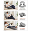 VEVOR Reading Pillow, Large Size U-Shaped Sitting up Pillow, Washable Bed Pillow with Soft Velvet, Bed Rest Back Pillow, Ideal for Reading, Gaming, Resting, Working, Grey