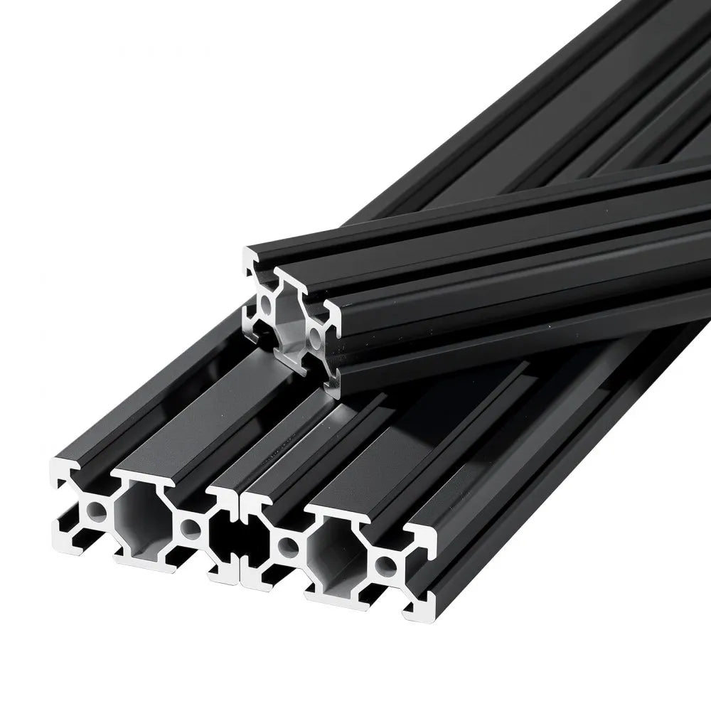 VEVOR 5PCS 2040 Aluminum Extrusion Profile, 78.74 Inch 2000 mm, V Slot European Standard Anodized Linear Rail, High-Strength Extruded Aluminum Rail, for 3D Printer Parts and CNC DIY Workbench, Black