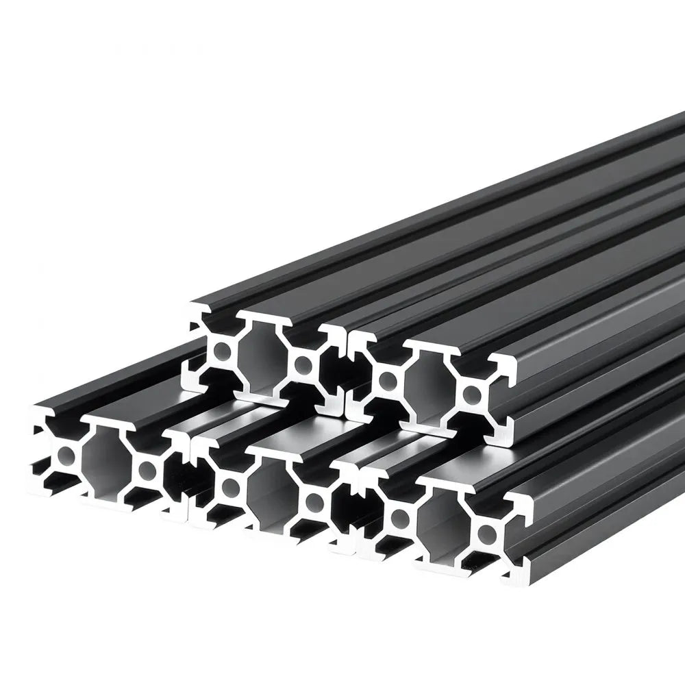 VEVOR 5PCS 2040 Aluminum Extrusion Profile, 78.74 Inch 2000 mm, V Slot European Standard Anodized Linear Rail, High-Strength Extruded Aluminum Rail, for 3D Printer Parts and CNC DIY Workbench, Black