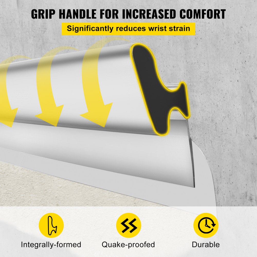VEVOR Drywall Skimming Blade Set,10\"+16\" +24\" Blades,European Stainless Steel Construction Knife, Aluminum Blade Profile Smoothing Knockdown Spatula for Gyprock/Drywall/Wall-Board
