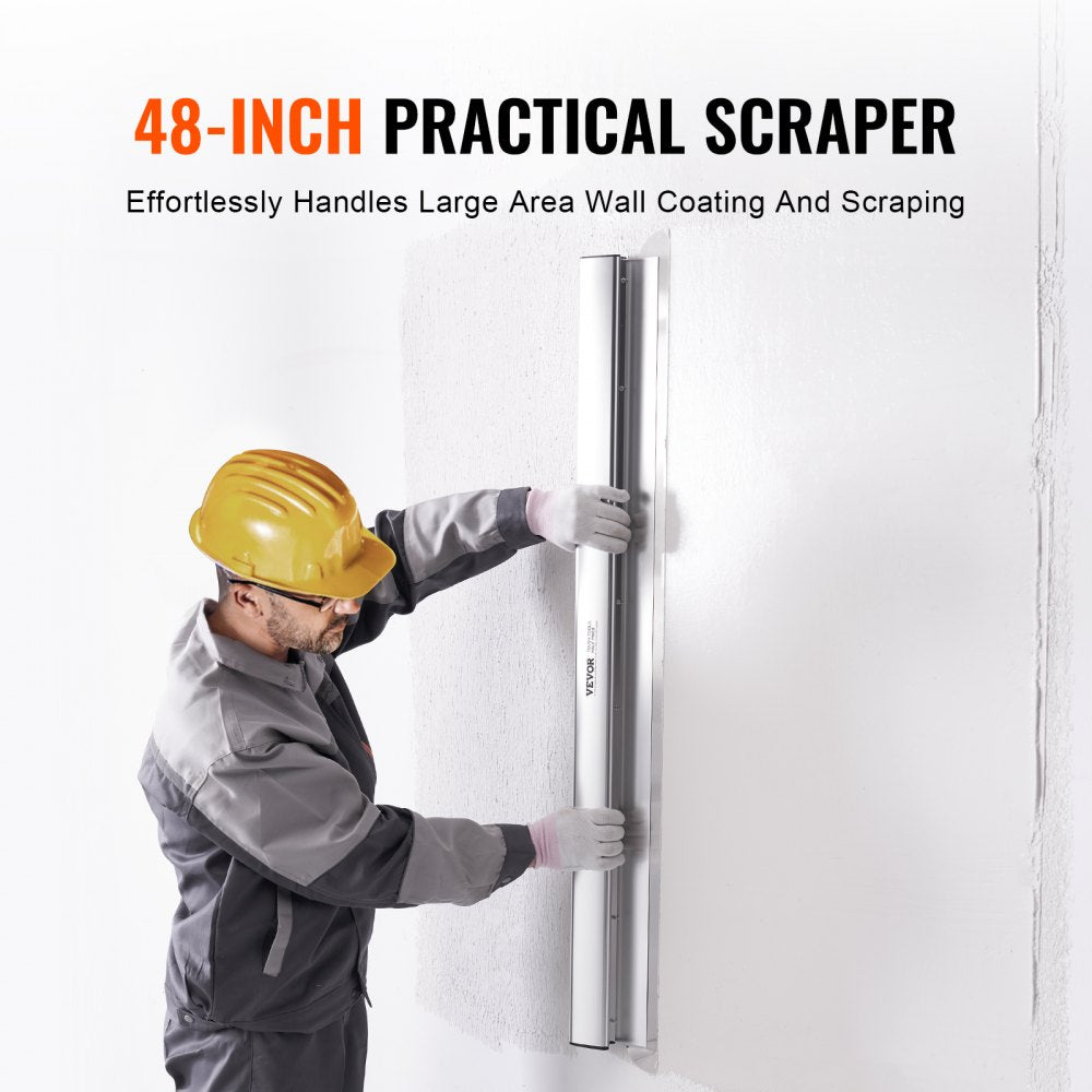 VEVOR Drywall Skimming Blade,48 inch Smoothing Knife,  Stainless Steel Blade & Aluminum Alloy Body Professional Skim Coat Tools For Drywall, Wipe/Drywall Knife, for Gyprock/WallBoard/Plasterboard