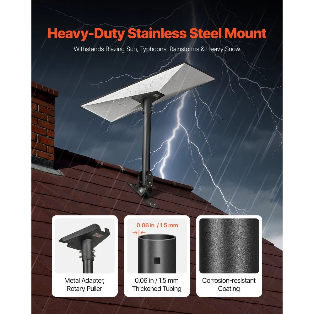VEVOR Starlink Gen 3 Roof Mount, 30-150° Adjustable Angle Mounting Roof Pole Adapter, Heavy-Duty Steel Starlink Standard Gen 3 Pipe Kit, Compatible with Gen3 and V3, Easy to Assembly, Black