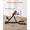 VEVOR Roman Chair Hyperextension Bench, 300 lbs Adjustable Extension Machine, Multi-Function Exercise Equipment for Glute, Hamstring, Lower Back, and Ab Workout, Fitness Weight Bench for Home Gym