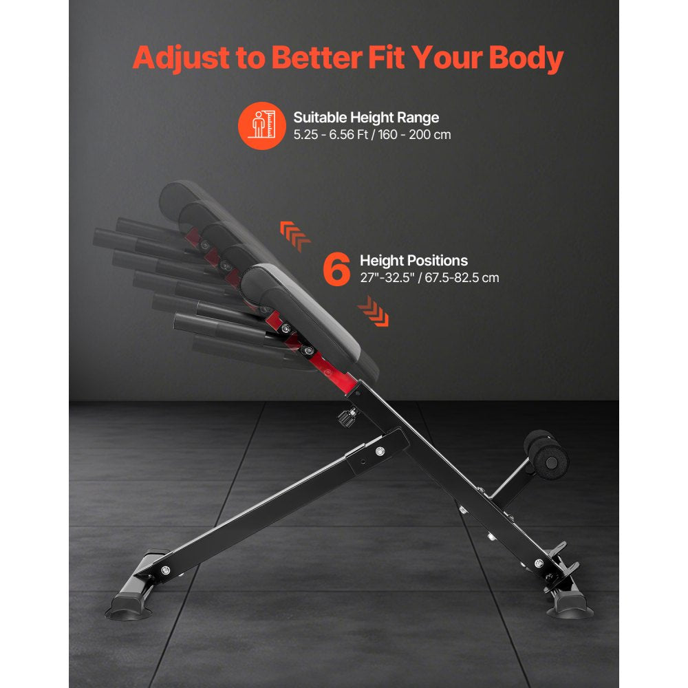 VEVOR Roman Chair Hyperextension Bench, 250 lbs Adjustable & Foldable Extension Machine, Multi-Function Exercise Equipment for Glute, Hamstring, Back, and Ab Workout, Fitness Weight Bench for Home Gym