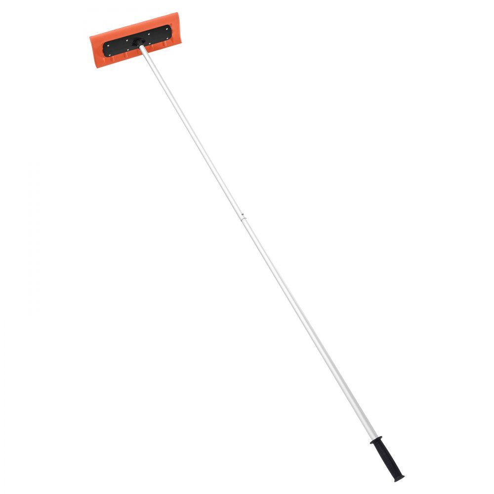 VEVOR Snow Roof Rake, 17.7 in Foam Blade, 7.3-18.4 ft Adjustable Roof Snow Scraper, Extension Tubes & Non-Slip Handle, Lightweight Snows Removal Tool for House Leaves Debris Clearing