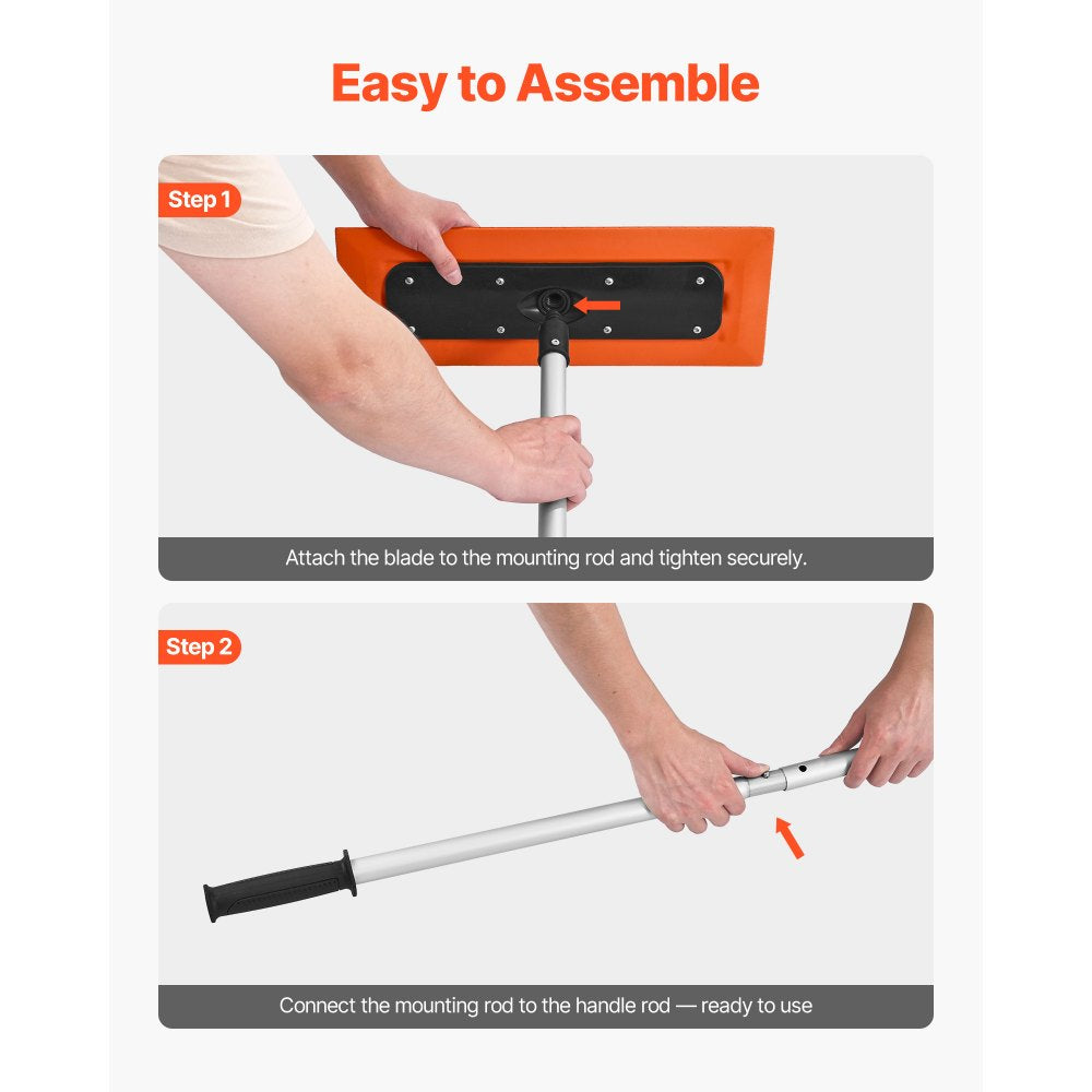 VEVOR Snow Roof Rake, 4ft Long Reach Car Roof Snow Scraper, 17.7 in Foam Blade for No Scratches, Non-Slip Handle, Lightweight Snows Removal Tool for Vehicle Garage Rooftop Leaves Debris Clearing