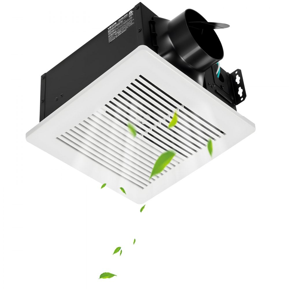 VEVOR Bathroom Exhaust Fan, 50-80-110 CFM Bathroom Vent, Low-Noise, Premium Motor Ceiling Fan, Standard 4-inch Duct Interface for Laundry Room, Storage Room, Home Ventilation, White