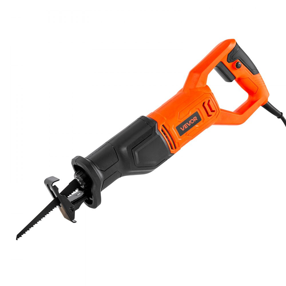 VEVOR Corded Reciprocating Saw, 120 Volt 6 Amp, 3000 SPM Variable Speed, 3/4 inch Stroke Length, Electric Reciprocating Saw with 8 Blades and Carrying Bag, for Wood, Metal, and Plastic Cutting