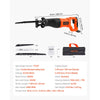 VEVOR Corded Reciprocating Saw, 120 Volt 7.5 Amp, 2800 SPM Variable Speed, 1-1/8 inch Stroke Length, Electric Reciprocating Saw with 8 Blades and Carrying Bag, for Wood, Metal, and Plastic Cutting