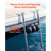 VEVOR Boat Ladder, 4 Steps, Stainless Steel Telescoping Folding Swim Deck Ladder for Rear Entry Inboard, Heavy Duty 900 lbs Capacity with Wide Anti-Slip Steps, for Outboards, Yacht, Pontoon Boats