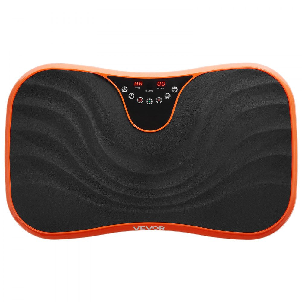 VEVOR Vibration Plate Exercise Machine, Whole Body Vibrating Platform for Lymphatic Drainage and Weight Loss, Home Workout Fitness Equipment with 2 Resistance Bands, Body Shaker for Women Men, Orange