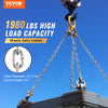 VEVOR Proof Coil Chain, 5/16" x 6', 1980 lbs Safe Working Load, Zinc Plated Proof Tested Coil Chain with Two Quick Links, Galvanized Carbon Steel Link Chain for Towing, Hanging, Camping, Pet Towing