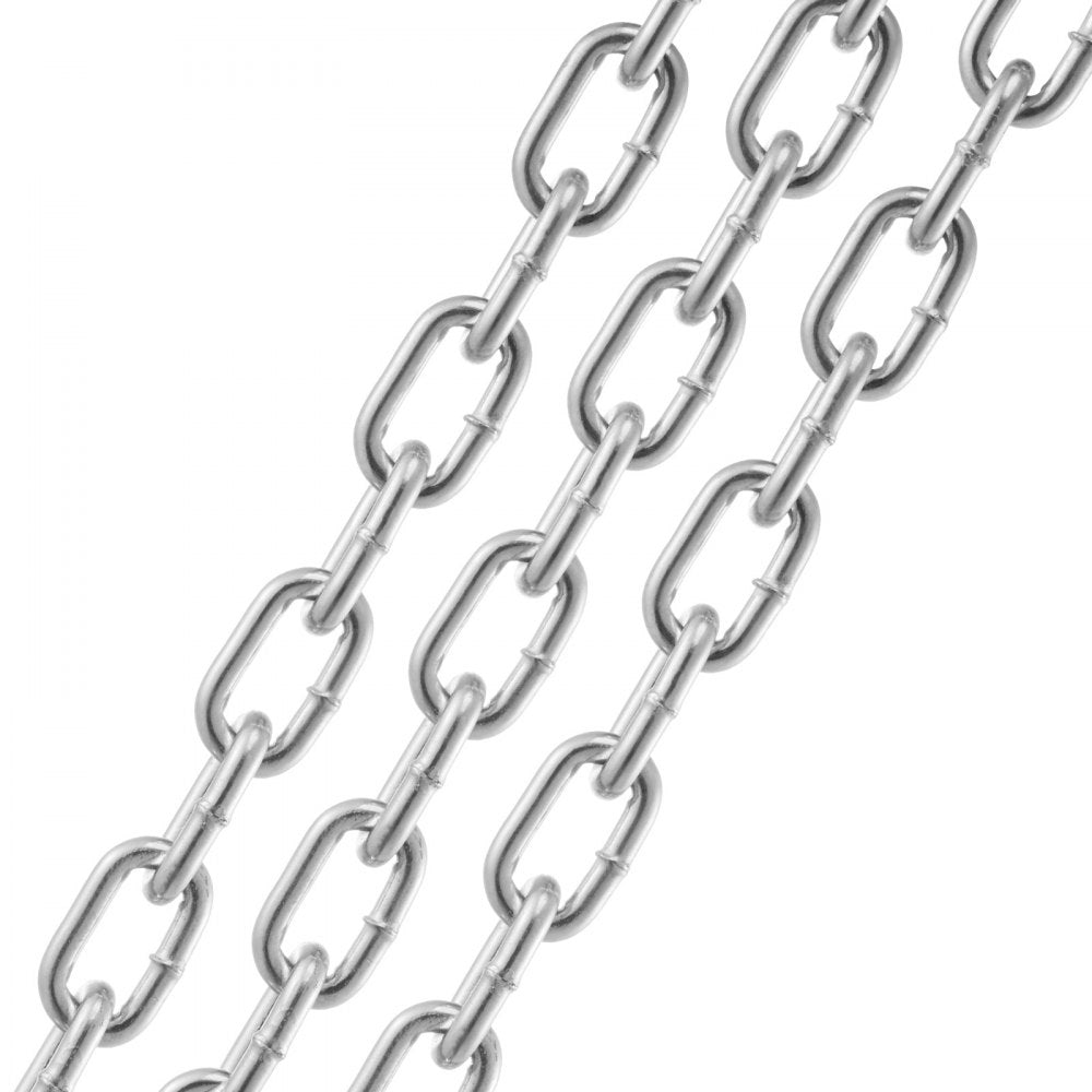 VEVOR Proof Coil Chain, 5/16" x 6', 1980 lbs Safe Working Load, Zinc Plated Proof Tested Coil Chain with Two Quick Links, Galvanized Carbon Steel Link Chain for Towing, Hanging, Camping, Pet Towing