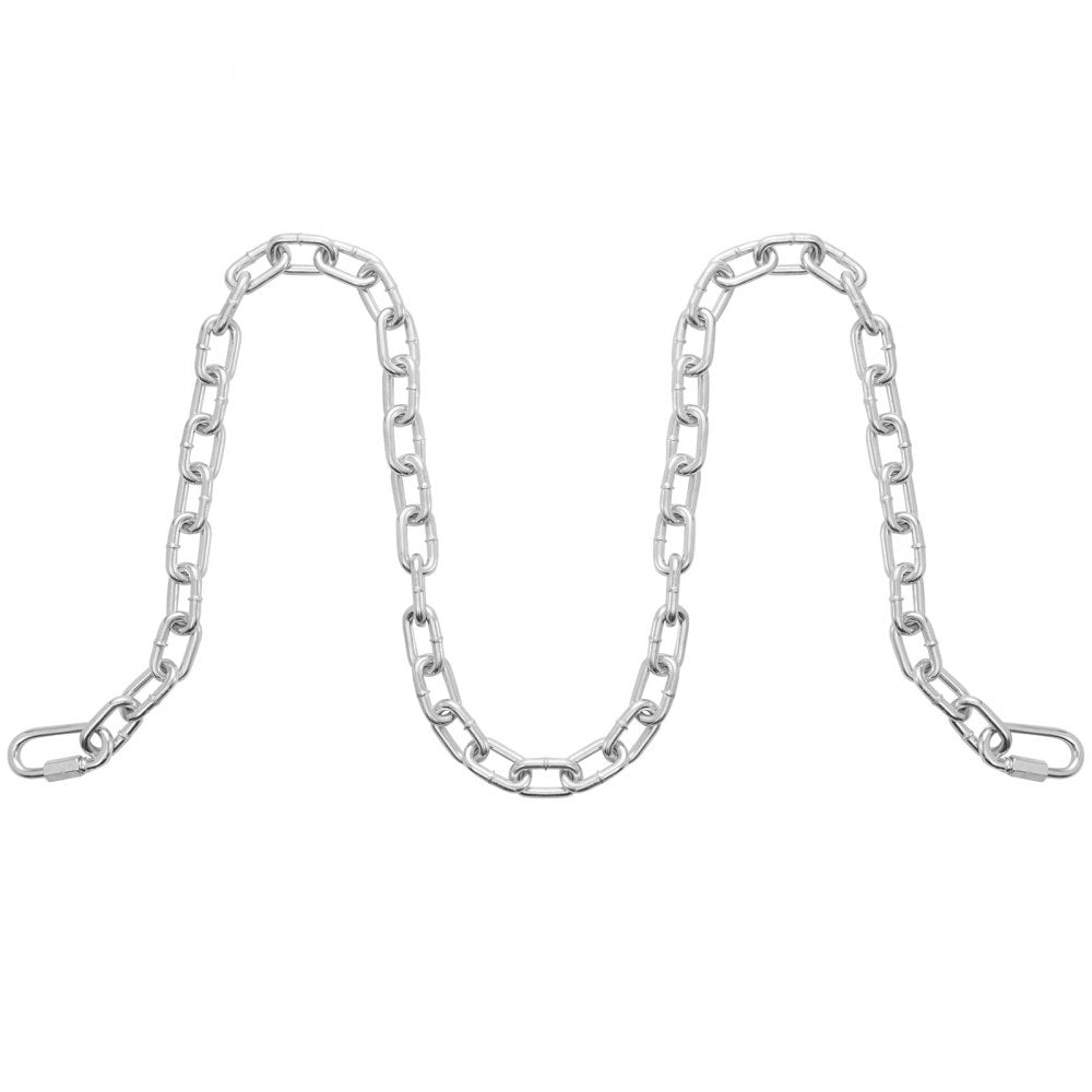 VEVOR Proof Coil Chain, 5/16" x 6', 1980 lbs Safe Working Load, Zinc Plated Proof Tested Coil Chain with Two Quick Links, Galvanized Carbon Steel Link Chain for Towing, Hanging, Camping, Pet Towing