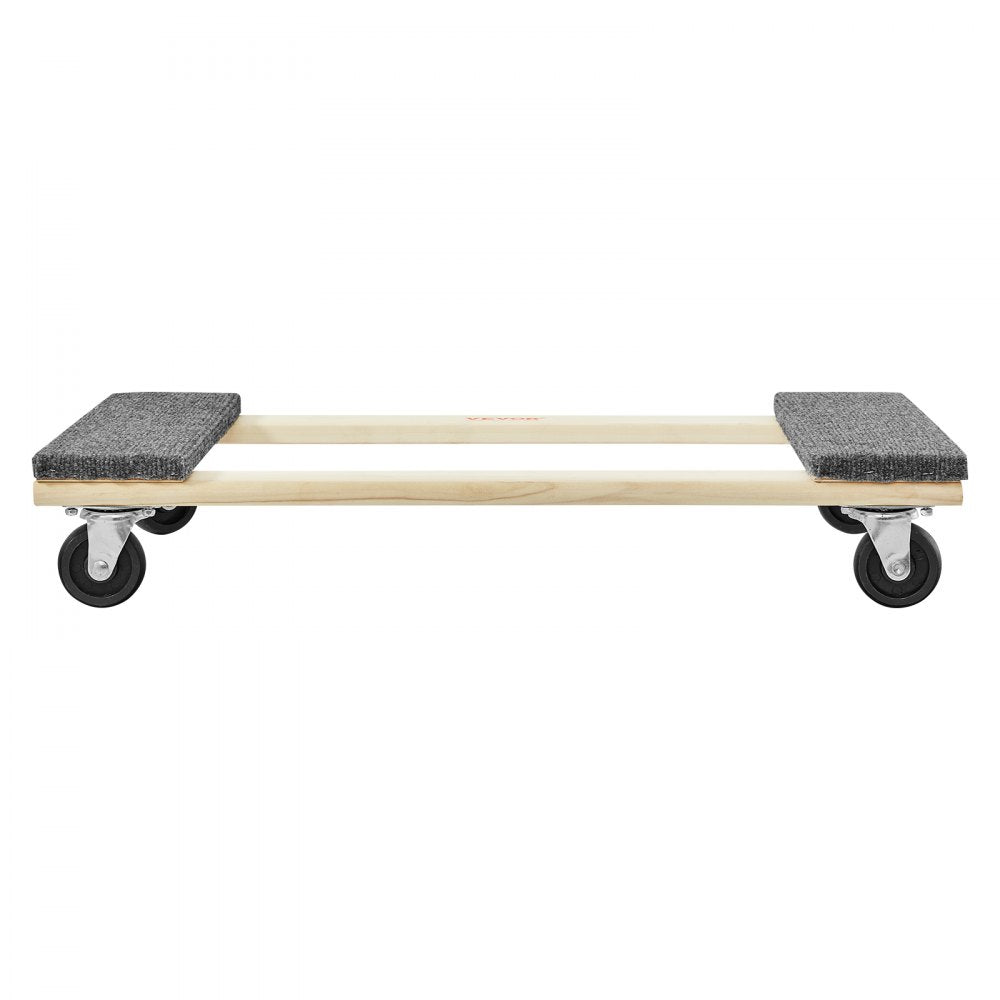 VEVOR Furniture Dolly, 1000 lbs Load Capacity, 18" x 30", 4 x 3" PP Swivel Casters, Heavy Duty Hardwood Furniture Moving Dolly, Mover's Dolly, Moving Cart with Wheels for Heavy Furniture Home Cleaning