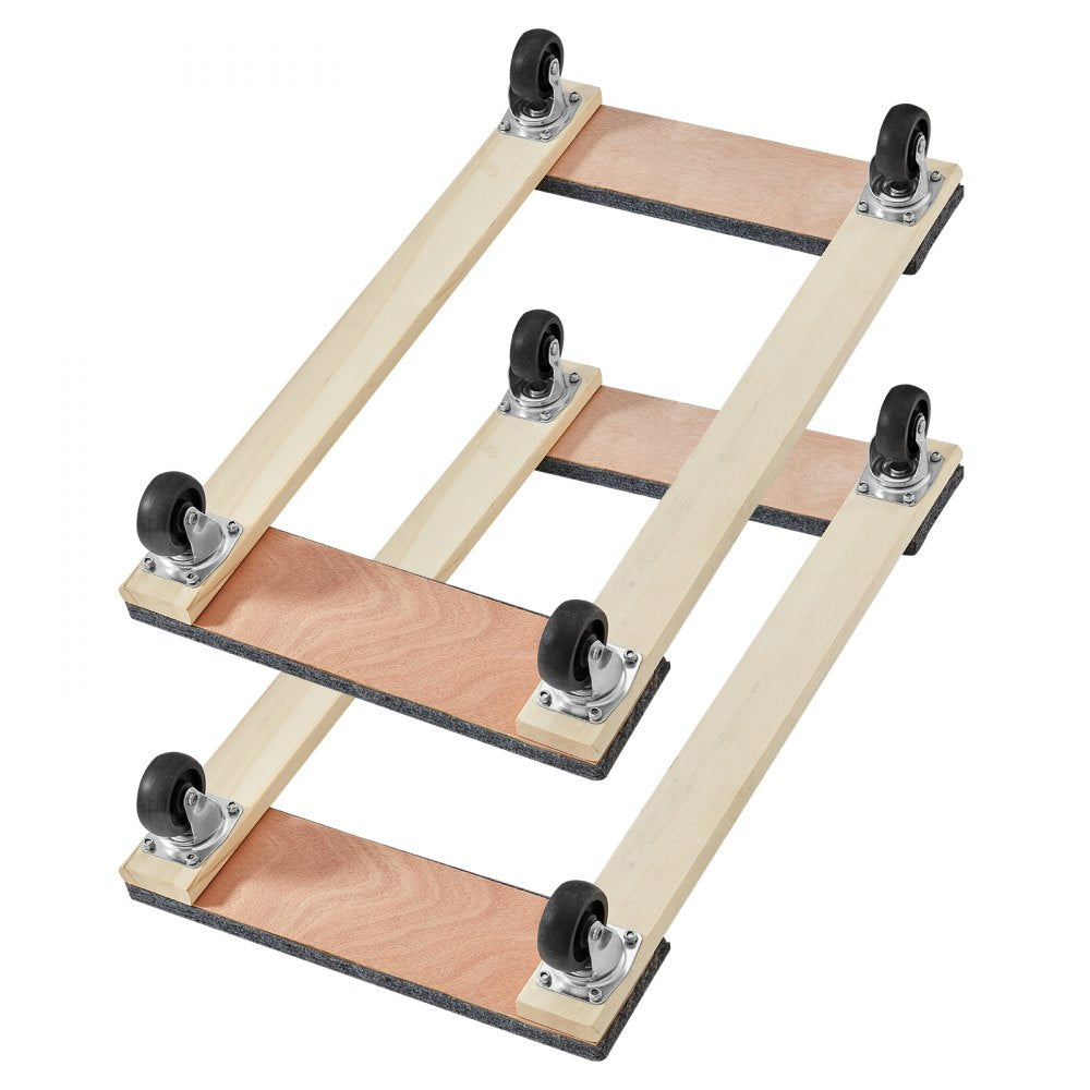 VEVOR Furniture Dolly, 1000 lbs Each Load Capacity, 2 Packs, 18" x 30", 8 x 3" PP Swivel Casters, Heavy Duty Hardwood Furniture Moving Dolly, Mover's Dolly, Moving Cart with Wheels for Heavy Furniture
