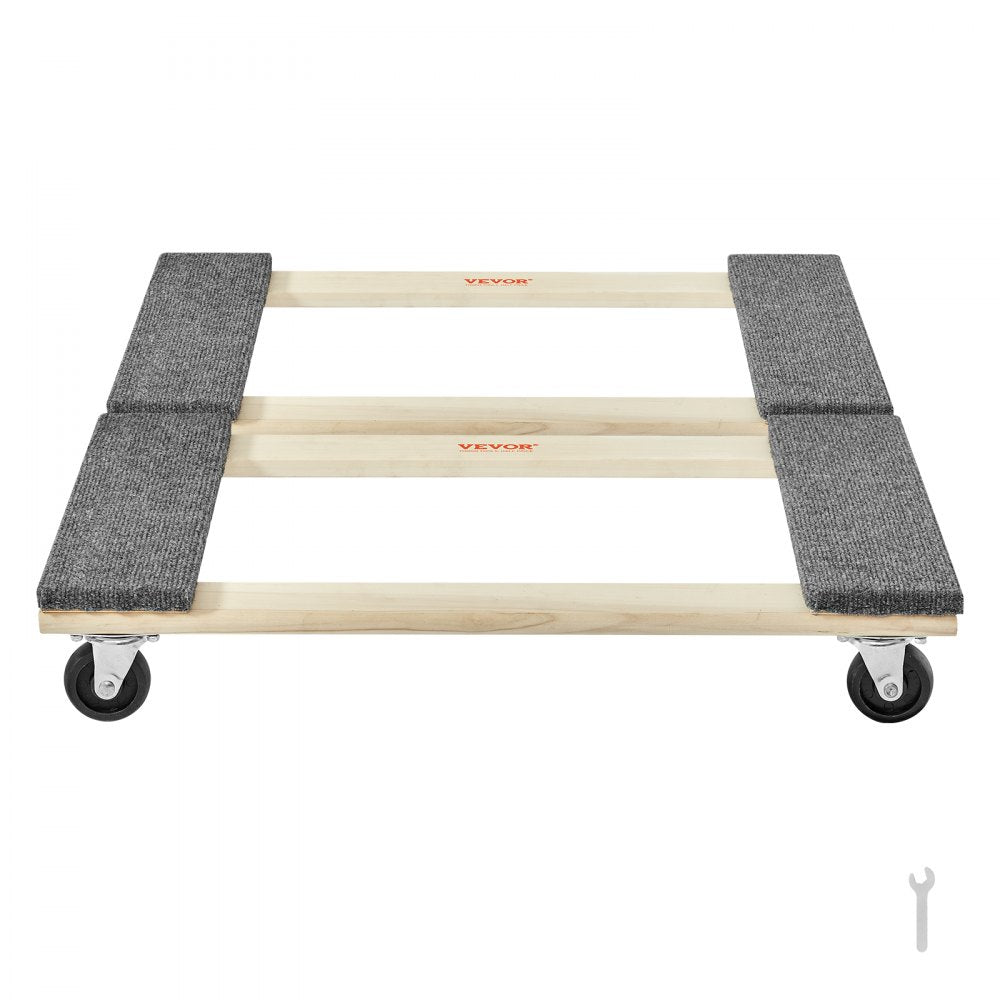 VEVOR Furniture Dolly, 1000 lbs Each Load Capacity, 2 Packs, 18" x 30", 8 x 3" PP Swivel Casters, Heavy Duty Hardwood Furniture Moving Dolly, Mover's Dolly, Moving Cart with Wheels for Heavy Furniture