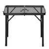 VEVOR Folding Grill Table 24x16 in Camping Tables 90 lbs Capacity Aluminum, Lightweight Compact for Picnic BBQ Tailgating, Adjustable Height, Outdoor Side Stand with Portable Handle, Black Metal Mesh