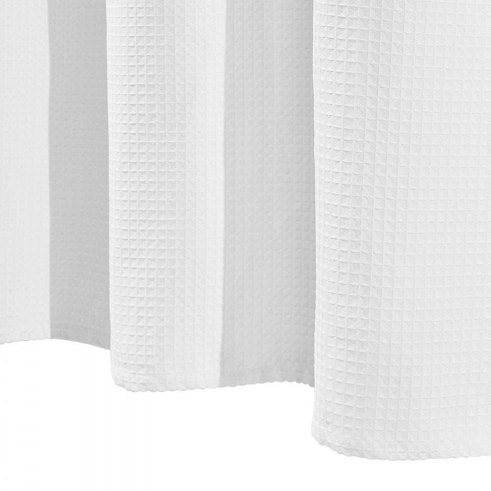 VEVOR No Hook Shower Curtain, 2-in-1 Waterproof Waffle Weave Shower Curtains, 240 GSM Curtain with Snap-in Liner, See-Through Window, and Magnets, for Bathroom Showers & Bath Tubs, 74x71 in (White)