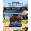 VEVOR Misting Fan, More than 2700RPM Motor Mister Fan, Mister Cooling Fans with 2.38 gal Water Tank, 10000mAh Battery, 4-Speed Wind & 5 Lighting Modes, Water Cooling Fans for Indoor, Outdoor, Patio