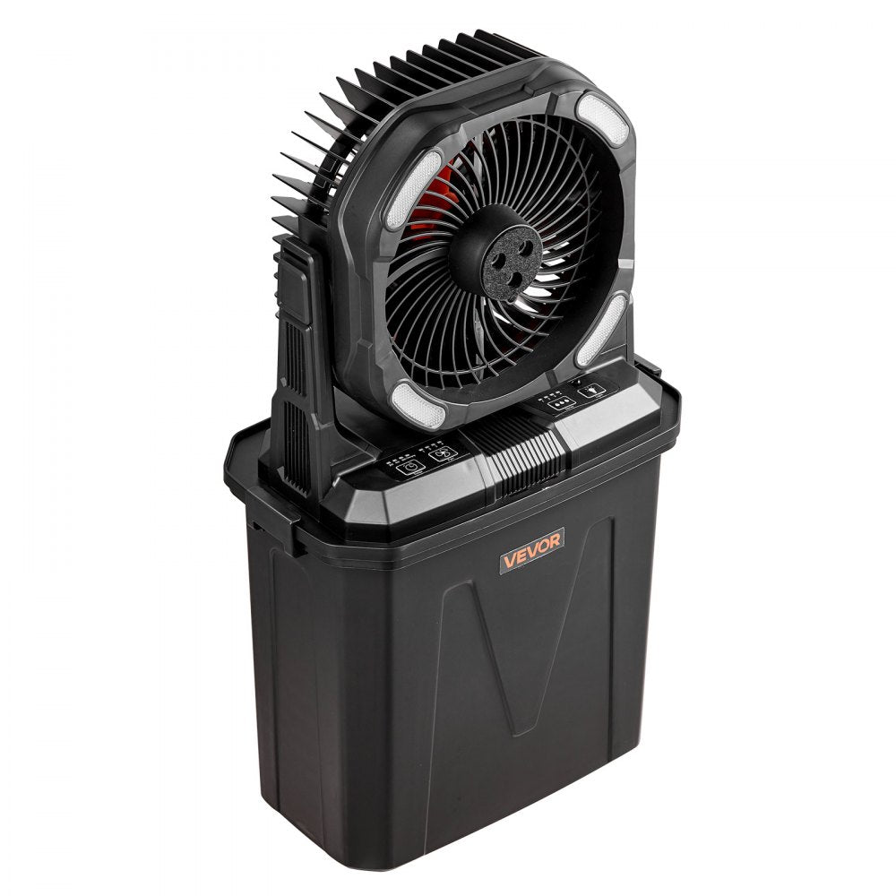 VEVOR Misting Fan, More than 2700RPM Motor Mister Fan, Mister Cooling Fans with 2.38 gal Water Tank, 10000mAh Battery, 4-Speed Wind & 5 Lighting Modes, Water Cooling Fans for Indoor, Outdoor, Patio
