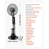 VEVOR Misting Fan, 3 Wind Speeds Misting Standing Fan, Mister Cooling Fans with 0.79 gal Water Tank, Remote & Panel Control, Water Cooling Fans for Indoor, Outdoor, Garage, Patio, Living Room, 3 Modes