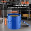VEVOR Fryer Grease Bucket, 10 Gal Oil Disposal Caddy Carbon Steel Fryer Oil Bucket with Rust-Proof Coating, Oil Transport Container with Lid, Lock Clips, Filter Bag for Hot Cooking Oil Filtering, Blue