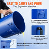 VEVOR Fryer Grease Bucket, 10 Gal Oil Disposal Caddy Carbon Steel Fryer Oil Bucket with Rust-Proof Coating, Oil Transport Container with Lid, Lock Clips, Filter Bag for Hot Cooking Oil Filtering, Blue