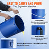 VEVOR Fryer Grease Bucket, 6 Gal Oil Disposal Caddy Carbon Steel Fryer Oil Bucket with Rust-Proof Coating, Oil Transport Container with Lid, Lock Clips, Filter Bag for Hot Cooking Oil Filtering, Blue